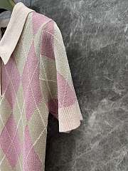 Gucci Viscose lamé and wool polo top in pink and dusty pink - 4