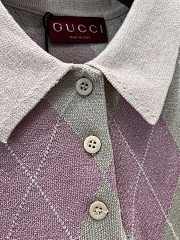 Gucci Viscose lamé and wool polo top in pink and dusty pink - 3