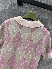 Gucci Viscose lamé and wool polo top in pink and dusty pink - 2
