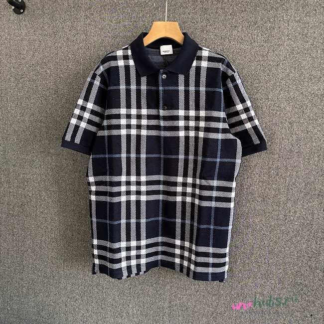 Burberry Men Checked Cotton Polo Shirt - 1