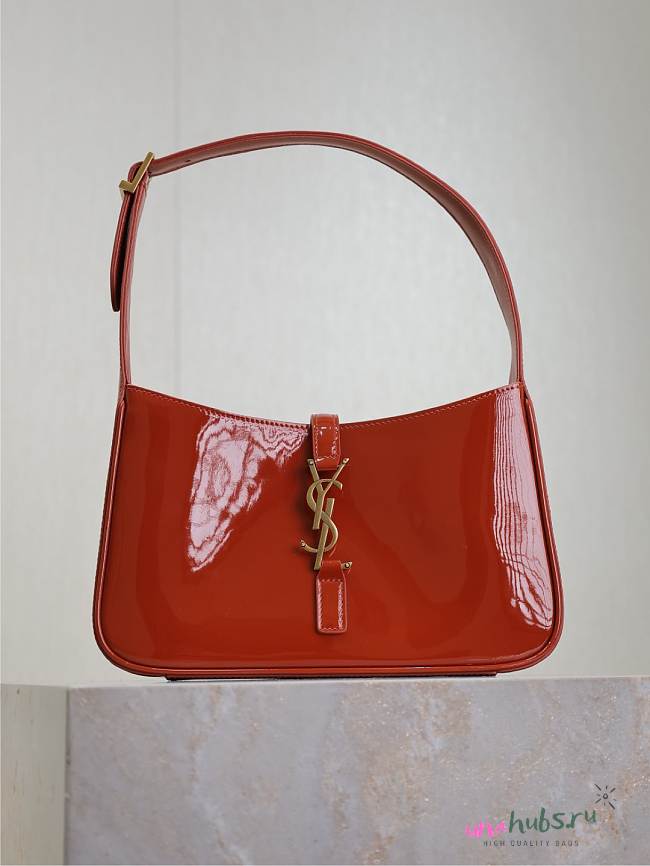 YSL Le 5 A 7 Patent Orange Leather bag - 25X14X6cm - 1