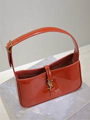 YSL Le 5 A 7 Patent Orange Leather bag - 25X14X6cm - 4
