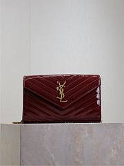 YSL Monogram Red Patent Bag - 22.5x14x4cm - 1