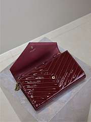 YSL Monogram Red Patent Bag - 22.5x14x4cm - 6