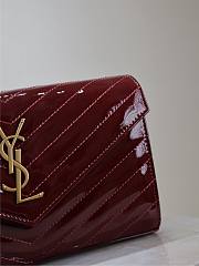 YSL Monogram Red Patent Bag - 22.5x14x4cm - 4