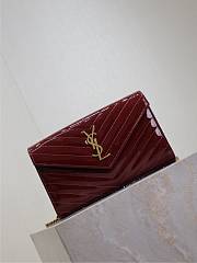 YSL Monogram Red Patent Bag - 22.5x14x4cm - 3