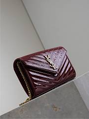 YSL Monogram Red Patent Bag - 22.5x14x4cm - 2