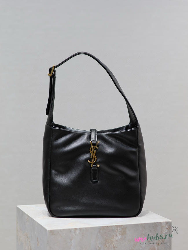 YSL Le 5 à 7 Small padded leather shoulder bag in black 23×22×8.5cm - 1