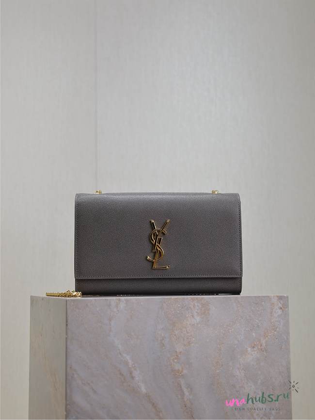 	 YSL Kate Bag In Medium Grey - 24x14.5x5cm - 1