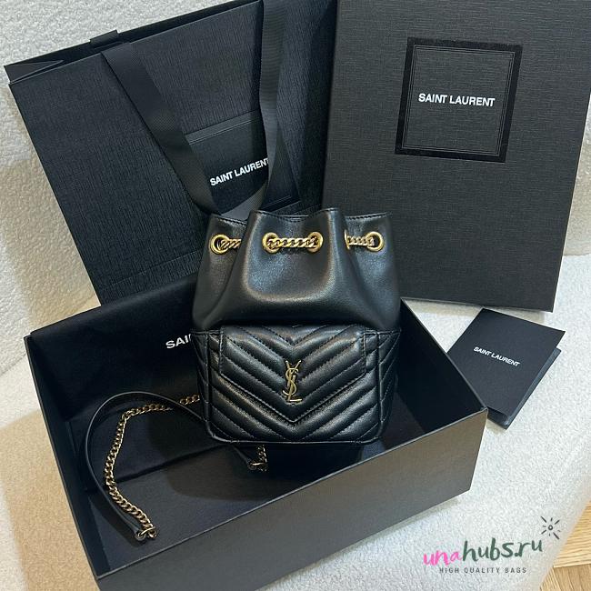 YSL Mini Joe Black Bucket Bag - 19x13x13cm - 1