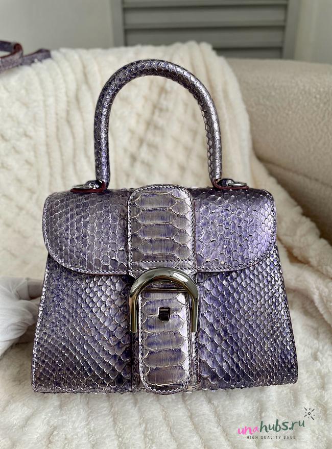 Delvaux Crocodile Embossed Leather Shoulder Bag 20cm - 1