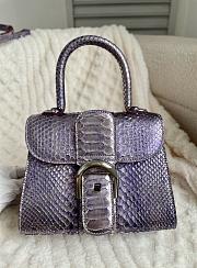 Delvaux Crocodile Embossed Leather Shoulder Bag 20cm - 1