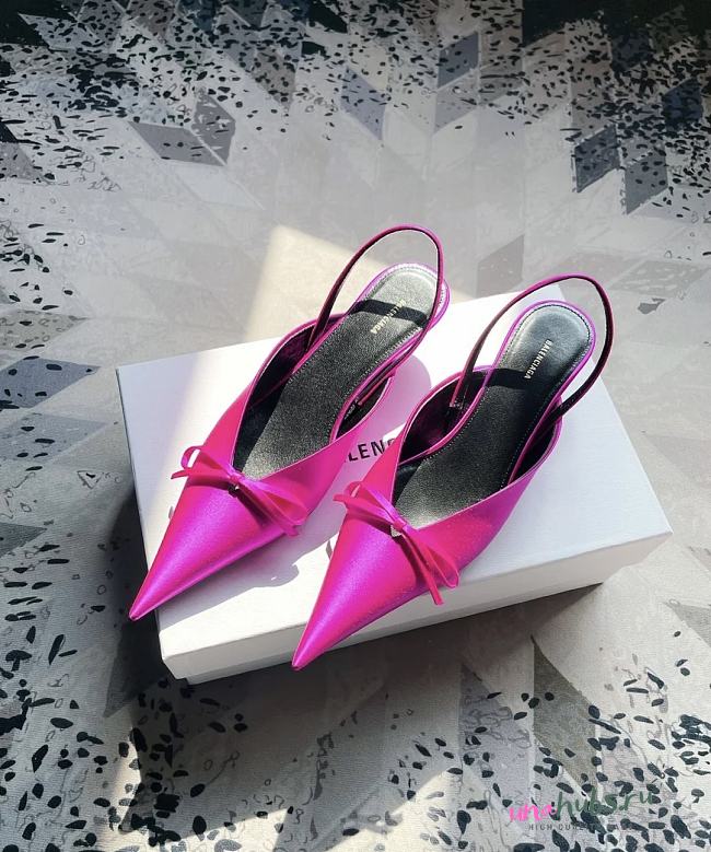 Balenciaga Knife Satin Pink Mule - 1