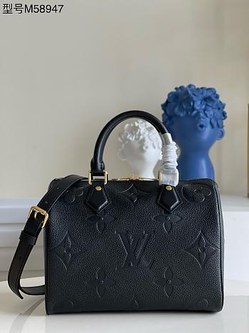 Louis Vuitton Speedy 25 Black Bandouliere Monogram Empreinte