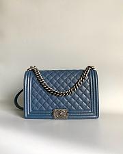 Chanel le boy new medium blue caviar bag 28cm - 1