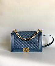 Chanel le boy new medium blue caviar bag 28cm - 2