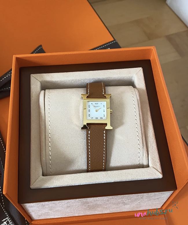 Hermes Heure H Brown Gold Watch 17mm - 1