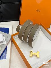 Hermes H Buckle Reversible Grey Belt - 1