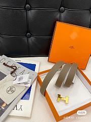 Hermes H Buckle Reversible Grey Belt - 2