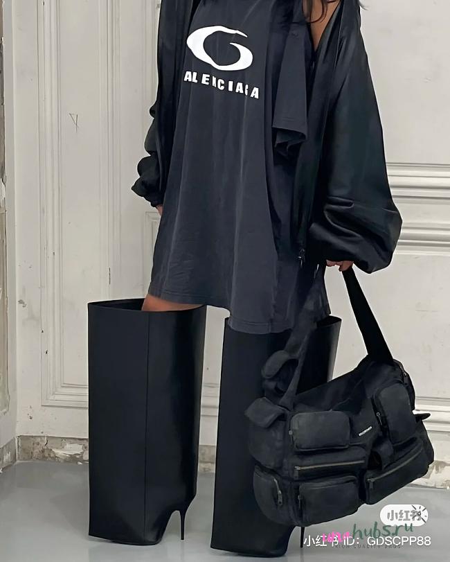 Balenciaga Wader Leather Knee Boots - 1