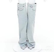 Balenciaga Denim Over Knee Foldover Boots - 1
