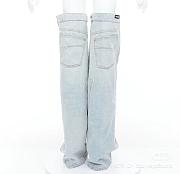 Balenciaga Denim Over Knee Foldover Boots - 5