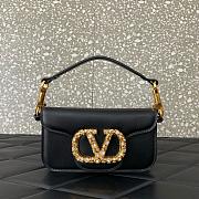 Valentino Garavani Loco Small Shoulder Bag In Laminated Calfskin Witj Jewel Logo 19x11x5cm - 3