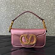 Valentino Garavani Loco Small Shoulder Bag In Laminated Calfskin Witj Jewel Logo 19x11x5cm - 2