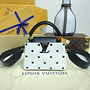 Louis Vuitton Black & White Polka Dot Printed Leather 21*14*8cm - 1