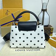 Louis Vuitton Black & White Polka Dot Printed Leather 27*18*9cm - 4