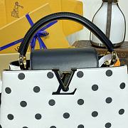 Louis Vuitton Black & White Polka Dot Printed Leather 27*18*9cm - 2