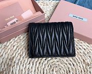 Miu Miu Matelasse Black Wallet 11.5 x8 cm - 3