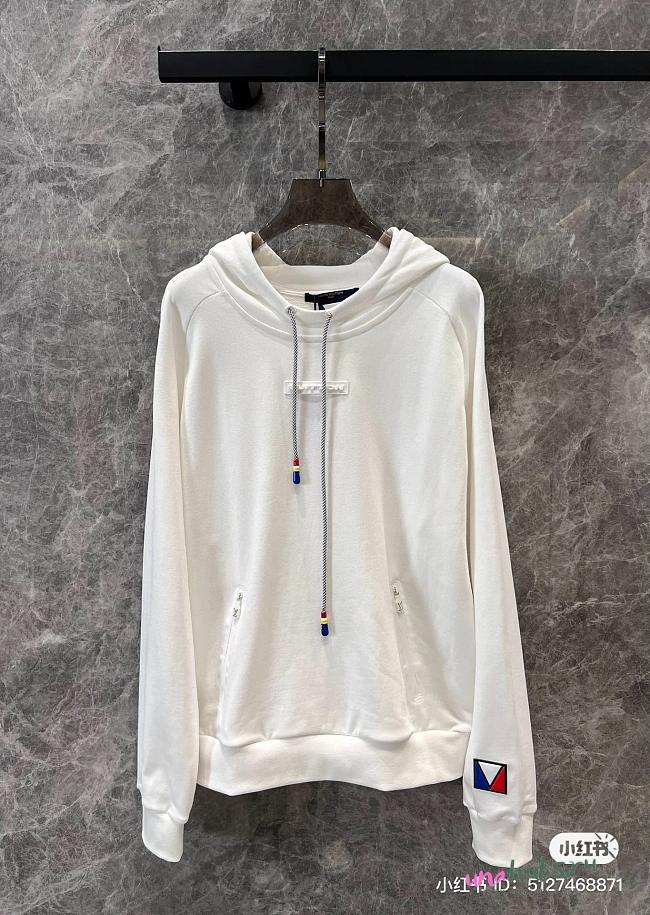 Louis Vuitton Signature Cotton Hoodie in White - 1
