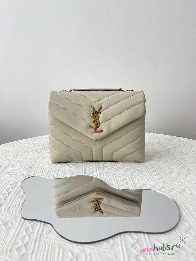 YSL Small Loulou White Bag 23cm - 1