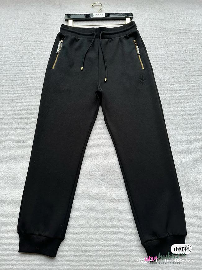 Louis Vuitton Embroidered Jersey Jogpanta in Black - 1