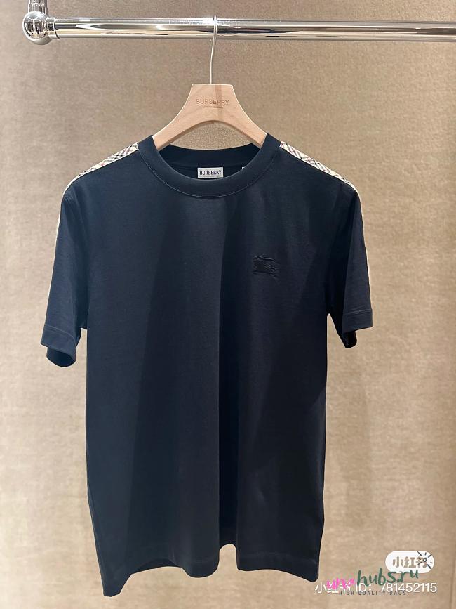 Burberry Check Trim Cotton T-Shirt - 1