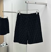 Fendi Bermudas Black piqué pants - 2
