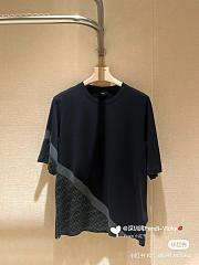 Fendi Black Diagonal Jersey T Shirt - 1