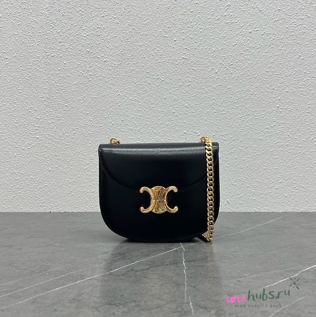 Celine Teen Chain Besace Triomphe Black Bag 18.5×6×15.5cm - 1