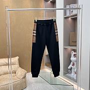 Burberry Check Panel Cotton Jogging Pants - 1
