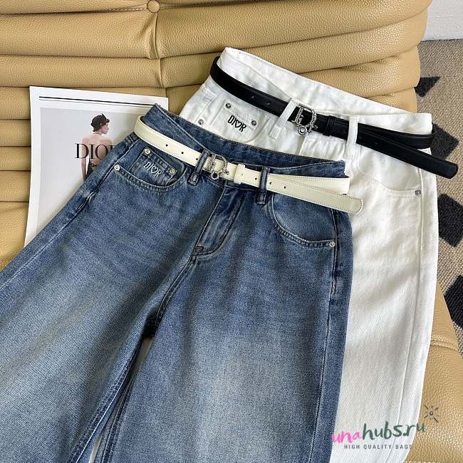 Dior Women Jeans White and Blue - 1