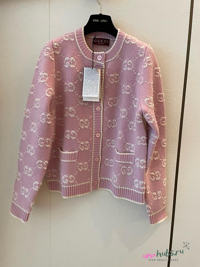 Gucci GG Ebony Pink Cardigan - 1