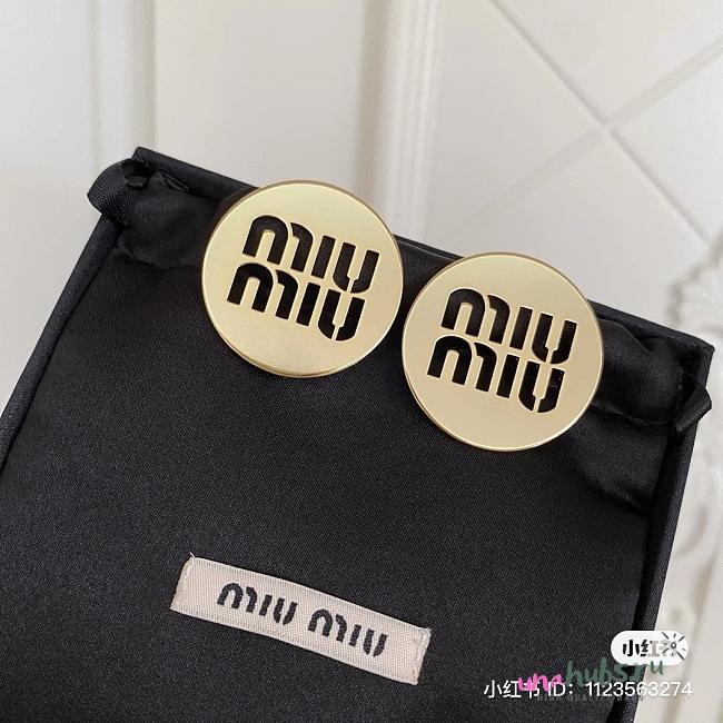 Miu Miu Logo Gold Earrings - 1