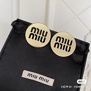 Miu Miu Logo Gold Earrings - 1