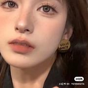 Miu Miu Logo Gold Earrings - 5