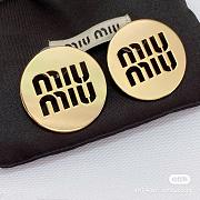 Miu Miu Logo Gold Earrings - 4