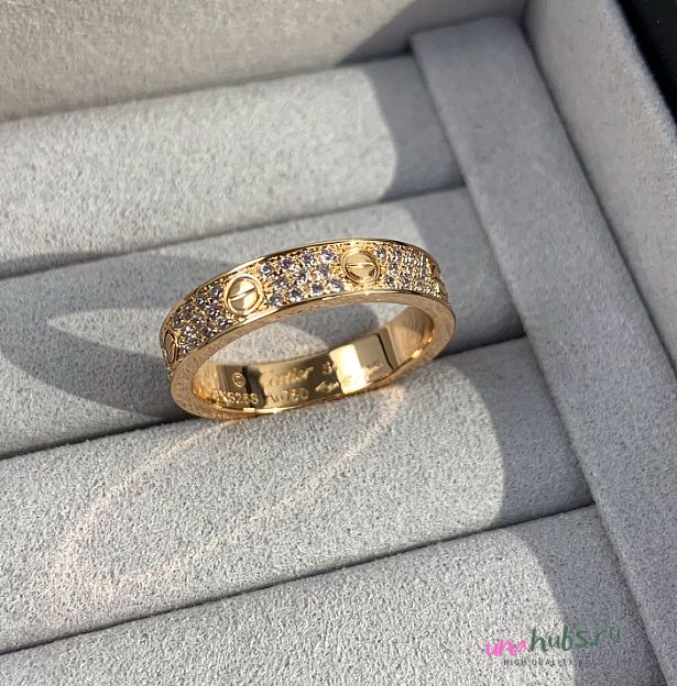Cartier LOVE ring, small model, paved 4mm - 1