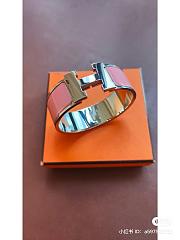Hermes Clic Clac H Pink and silver bracelet 2cm - 1