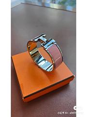 Hermes Clic Clac H Pink and silver bracelet 2cm - 2