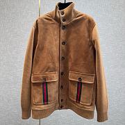 Gucci Suede bomber jacket with Web in camel - 1